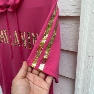 Pink Hoodie Short Sleeve Short with Gold Accents Melanin